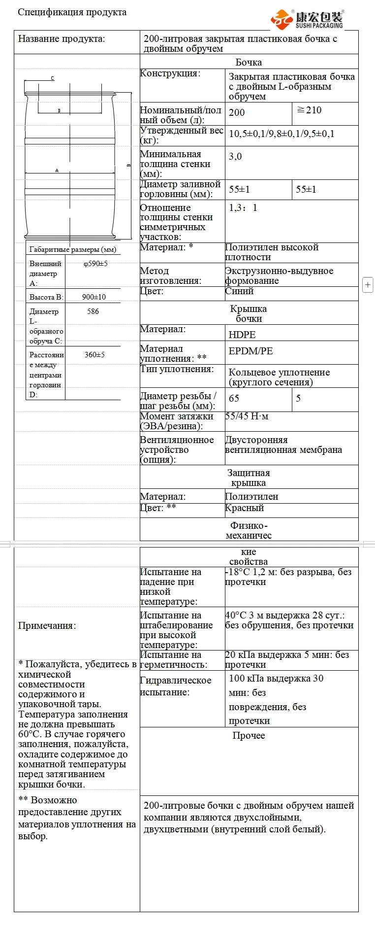 200-литровые химические бочки6666